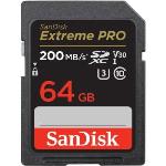 SANDISK SDXC EXTREME PRO 64GB (R200MB/s) + 2 years RescuePRO Deluxe