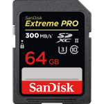 SANDISK 64GB EXTREME PRO 300MB/SEC SDXC CARD