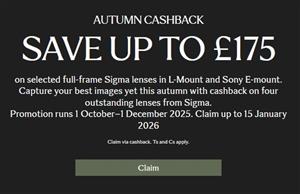 SIGMA AUTUMN CASHBACK - CLICK HERE TO CLAIM